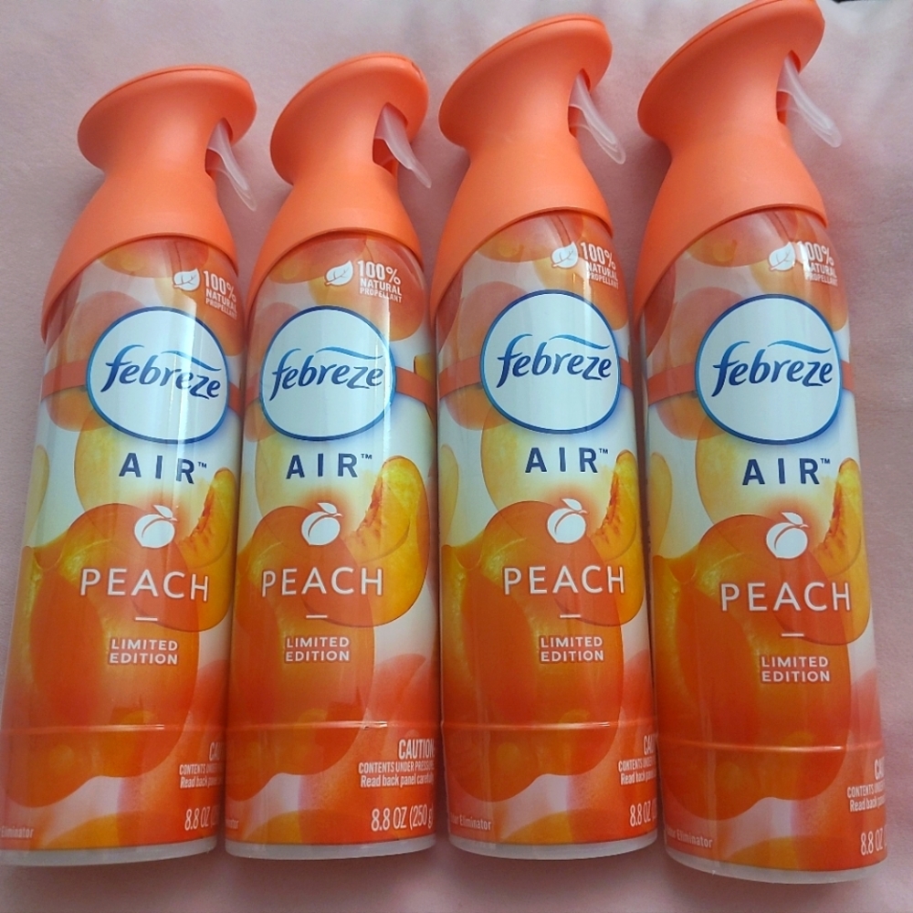 Four Febreze Limited Edition Peach Air Fresheners
